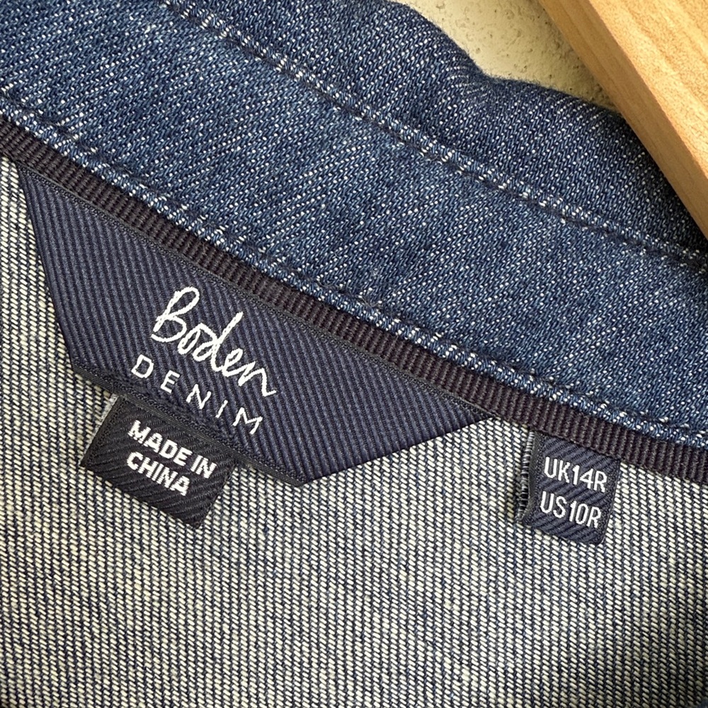 Boden Chambray Collared Button Front Mini Dress S… - image 3